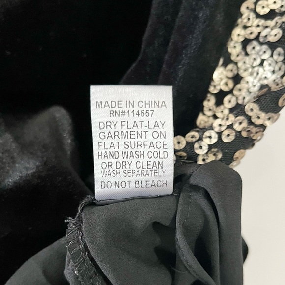 THML Black Velvet with Sequin Accent Mini Dress - Picture 7 of 8